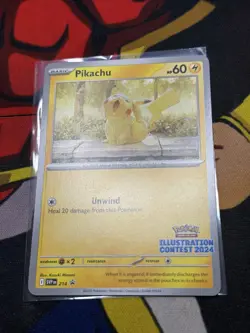 Pokemon Pikachu Promo Card 214 Illustration Contest 2024 Basic 60 HP - Image 3