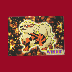 ARCANINE (WINDIE)--JAPANESE MEIJI EMBOSSED PROMO FOIL POKEMON CARD - Image 1