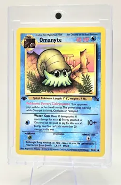 Pokemon TCG Omanyte 1st Edition Fossil Set 1999 Vintage WOTC 52/62 Card - Image 2