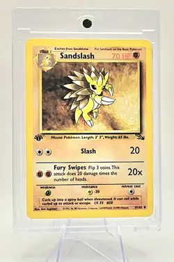 Pokemon Fossil Sandslash 41/62 1st Edition Regular Non-Holo Card LP - Image 3