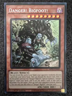 Yugioh Danger! Bigfoot! MP25-EN140 Prismatic Secret Rare 1st Edition NM - Image 1