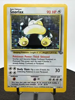Pokemon Card Snorlax Holo Unlimited Jungle Set WotC 1999 Ultra Rare 11/64 - Image 3