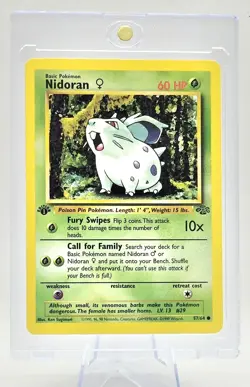 Pokemon Nidoran TCG Jungle Card 1st Edition Common Card 57/64 Wotc 1995 NM - Image 4