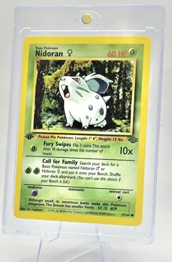Pokemon Nidoran TCG Jungle Card 1st Edition Common Card 57/64 Wotc 1995 NM - Image 5