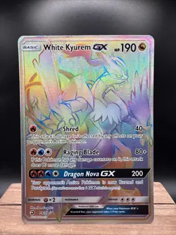 Pokemon TCG White Kyurem GX Dragon Majesty Holo Card 74/70 Secret MP - Image 1
