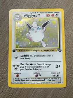 Pokemon TCG Wigglytuff Jungle 16/64 1st Edition Holo Rare LP Card WOTC Vtg ! - Image 2