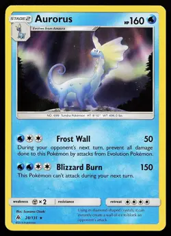 Aurorus 28/131 Holo Rare Forbidden Light Pokemon Card - Image 1