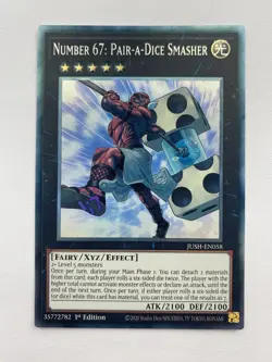 JUSH-EN058 Number 67: Pair-a-Dice Smasher Collector's Rare 1st YuGiOh - Image 1