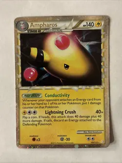 Ampharos 105/123 Holo Pokemon Card - MP Moderate Play - Image 1