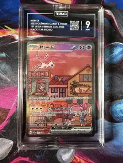 Mew EX 053 Scarlet & Violet Promo Holo Pokemon TCG Card TAG 9 - Image 1