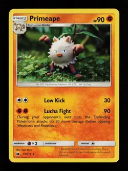 Primeape 51/111 Yuka Morii Rare Crimson Invasion Pokemon Cards - Image 1