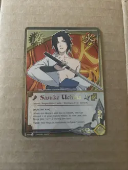 Naruto TCG CCG Foil Promo Card Super Rare Sasuke Uchiha English Mint Near Mint - Image 1