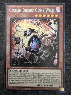 Yugioh Goblin Bikers Gone Wild MP25-EN098 Prismatic Secret Rare 1st Edition NM - Image 1