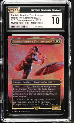 CAPTAIN AMERICA, FIRST AVENGER Secret Lair Foil Mythic CGC 10 MTG [Nostalgium] - Image 1