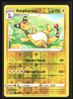 Pokemon TCG - Ampharos Reverse Holo Rare SWSH07: Evolving Skies 056/203 NM - Image 1