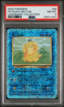 2002 POKEMON LEGENDARY COLLECTION #88 PSYDUCK-REVERSE FOIL PSA 8 - Image 1