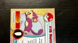 1999 Topps CHROME SERIES 1 Pokemon RATTATA TV Animation Edition #19 NON HOLO - Image 5