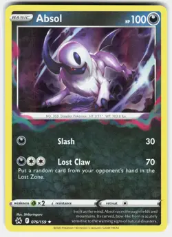 Absol 076/159 Holo Rare Crown Zenith Pokemon Holo Lightly Played - Image 2