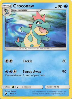 Croconaw 23/70 Uncommon Dragon Majesty Pokemon Lightly Played - Image 1