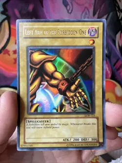 Yugioh Left Arm of the Forbidden One LOB-123 Unlimited Ultra Rare WAVY! - Image 1