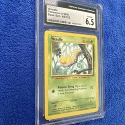 Weedle Base Set Unlimited WOTC Pokemon TCG 1999 CGC EX/NM 6.5 - Image 2