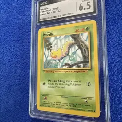 Weedle Base Set Unlimited WOTC Pokemon TCG 1999 CGC EX/NM 6.5 - Image 3