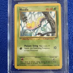 Weedle Base Set Unlimited WOTC Pokemon TCG 1999 CGC EX/NM 6.5 - Image 5