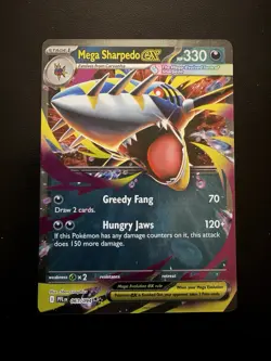 Pokemon 2025 Phantasmal Flames Mega Sharpedo EX #061/094 Double Rare NM - Image 1