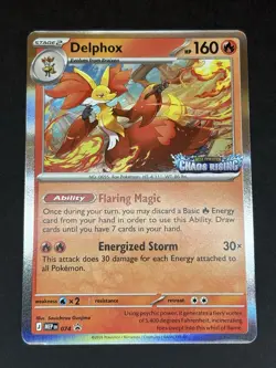 Pokemon TCG Delphox Stamped - 074 - MEP Chaos Rising Prerelease Near Mint - Image 1