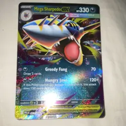 POKEMON MEGA SHARPEDO EX 061/094 SM-P ULTRA RARE FULL ART HOLO 330HP STAGE 1 - Image 1