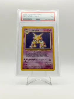 1999 POKEMON BASE SET UNLIMITED HOLO ALAKAZAM 1/102 PSA 7 - Image 1