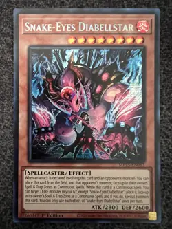 Yugioh Snake-Eyes Diabellstar MP25-EN062 Prismatic Secret Rare 1st Edition NM - Image 1