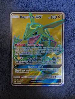 2018 POKEMON SUN & MOON CELESTIAL STORM #160 FULL ART/RAYQUAZA GX PSA 10 - Image 1