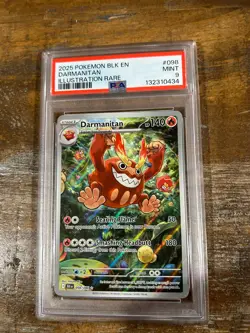 POKEMON 2025 Black Bolt Illustration Rare DARMANITAN #098 PSA 9 Mint RARE - Image 1