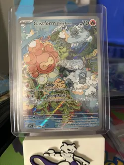 Pokemon TCG Castform Sunny Form Illustration Surging Sparks 195/191 - Image 1