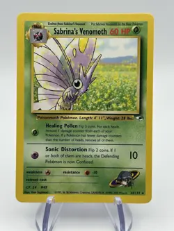 Pokemon Sabrina’s venomoth 32/132 Gym Heroes NM Pack Fresh WOTC English (A4) - Image 1