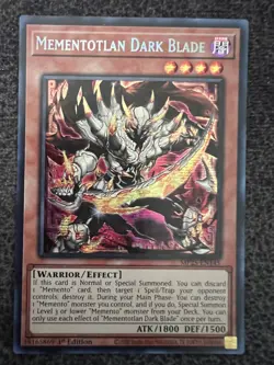 Yugioh Mementotlan Dark Blade MP25-EN145 Prismatic Secret Rare 1st Edition NM - Image 1