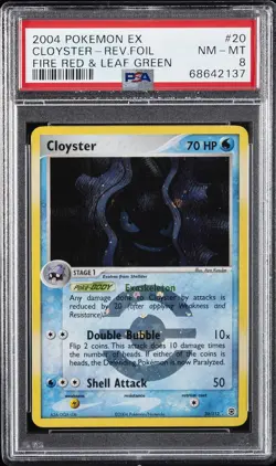 2004 POKEMON EX FIRE RED & LEAF GREEN #20 CLOYSTER-REVERSE FOIL PSA 8 - Image 1