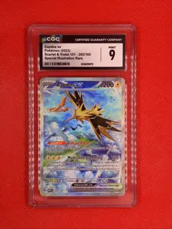 2023 Pokemon 151 202/165 Zapdos ex Special Illustration Rare CGC 9 MINT - Image 1