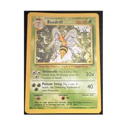 Beedrill 017/102 Pokemon Base Set Rare Unlimited 80 HP Regular Ken Sugimori💎💯 - Image 1