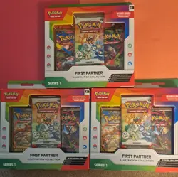 Pokemon TCG First Partner Illustration Collection Series 1 Factory Sealed Lot 3x - Image 1