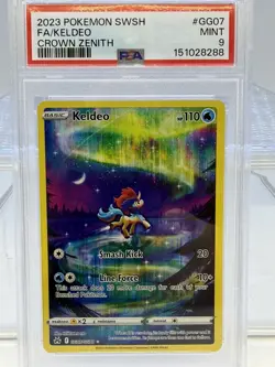 2023 POKEMON SWORD & SHIELD CROWN ZENITH #GG07 FULL ART/KELDEO PSA 9 BRAND NEW - Image 1