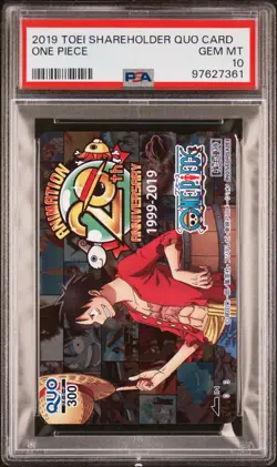 2019 TOEI ANIMATION SHAREHOLDER QUO CARD ONE PIECE PSA 10 - Image 1