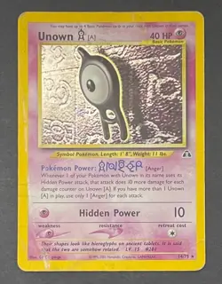 Pokemon Card Unown A 14/75 Neo Discovery - Damaged - Image 1