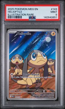 2025 POKEMON MEG EN-MEGA EVOLUTION ILLUSTRATION RARE #143 HELIOPTILE PSA 9 - Image 1