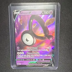 Pokemon Unown V Silver Tempest 065/195 Ultra Rare Full Art Holo 180 HP - Image 1