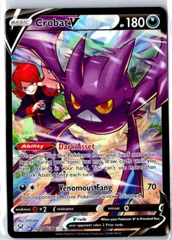 Crobat V TG20/TG30 Holo V Rare Lost Origin Trainer Gallery Pokemon Near Mint - Image 1