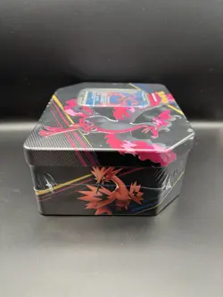 Pokemon Galarian Moltres Crown Zenith Factory Sealed Tin - 5 Booster Pack DENTED - Image 3