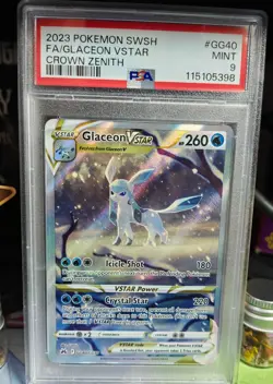 2023 Pokemon SWSH Crown Zenith #GG40 FA Glaceon VSTAR PSA 9 MINT - Image 1