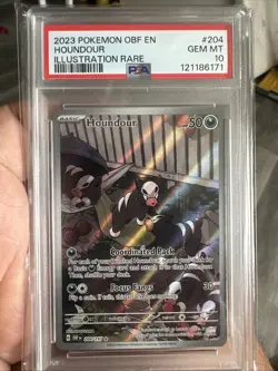 PSA 10 Houndour 204/197 Pokemon TCG Obsidian Flames - Image 1